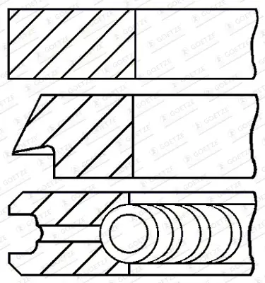 Highlight GOETZE ENGINE 08-446105-00 - Kolbenringsatz - Goetze Diamond Coated LKZ-Ring