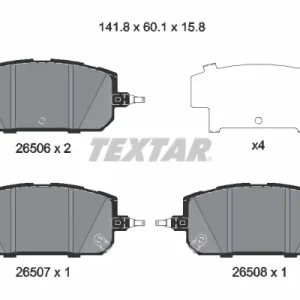 Geprüft TEXTAR 2650601 - Bremsbelagsatz, Scheibenbremse - Q+