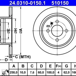 Sofort Bestellen ATE 24.0310-0150.1 - Bremsscheibe - PowerDisc
