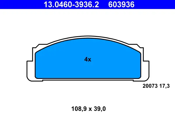 Echt ATE 13.0460-3936.2 - Bremsbelagsatz, Scheibenbremse