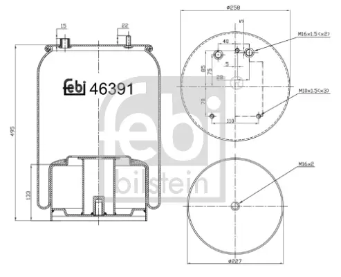 Expressversand FEBI BILSTEIN 46391 - Federbalg, Luftfederung