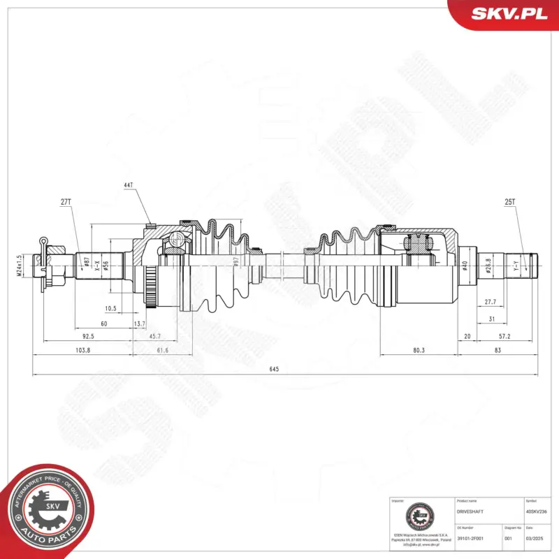 Billig ESEN SKV 40SKV236 - Antriebswelle