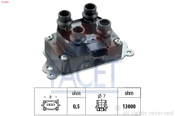 Echt FACET 9.6264 - Zündspule - Made in Italy - OE Equivalent