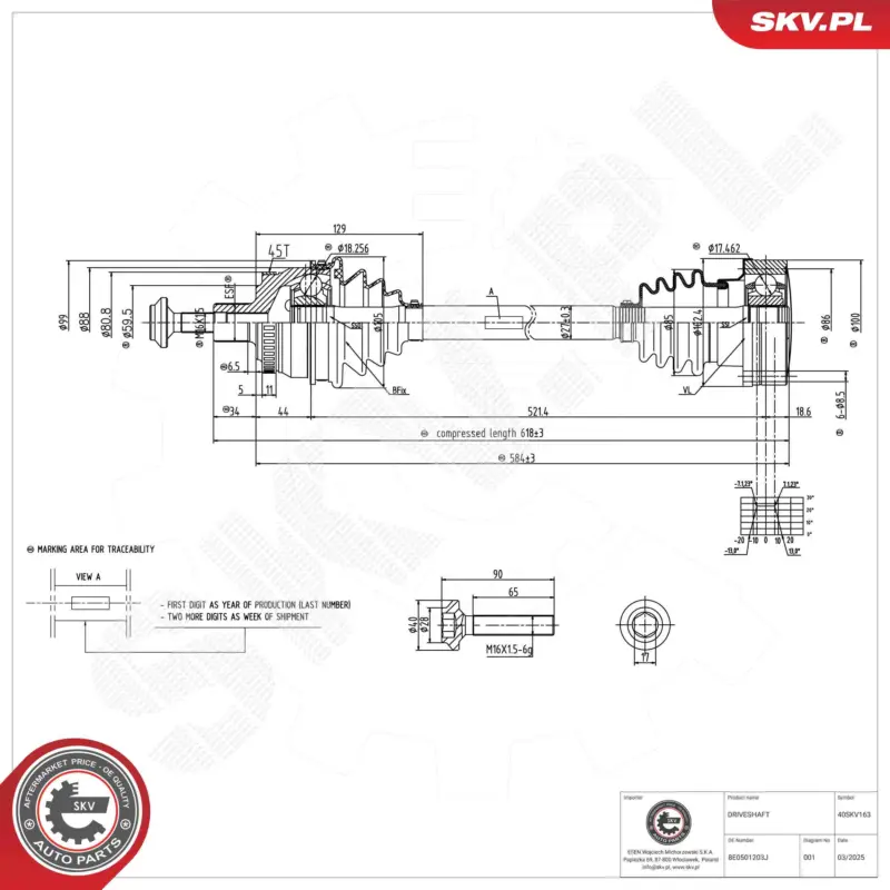 Expressversand ESEN SKV 40SKV163 - Antriebswelle