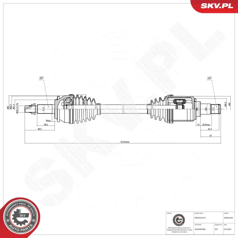 Beliebt ESEN SKV 40SKV269 - Antriebswelle