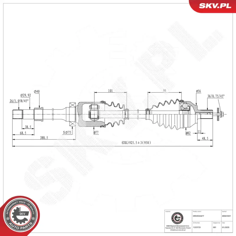 ESEN SKV 40SKV021 - Antriebswelle Rabatt