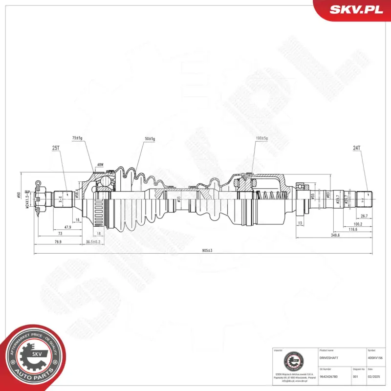 ESEN SKV 40SKV156 - Antriebswelle Sichere Zahlung