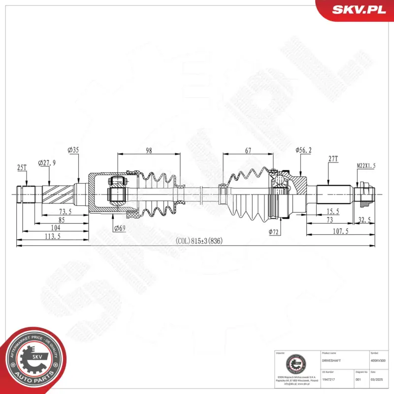 ESEN SKV 40SKV300 - Antriebswelle Bestpreis