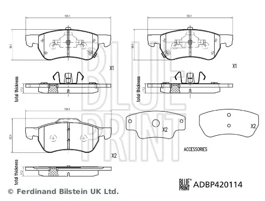 Must-Have BLUE PRINT ADBP420114 - Bremsbelagsatz, Scheibenbremse
