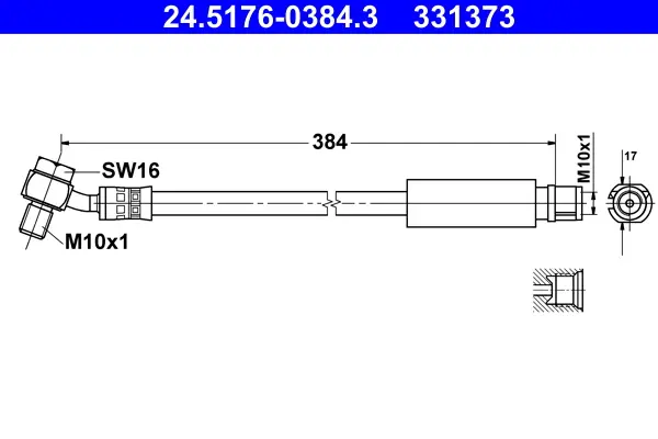 ATE 24.5176-0384.3 - Bremsschlauch Knallerangebot