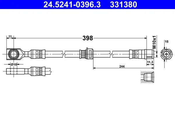 Markenprodukt ATE 24.5241-0396.3 - Bremsschlauch