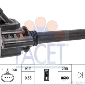 FACET 9.6542 - Zündspule Geprüft