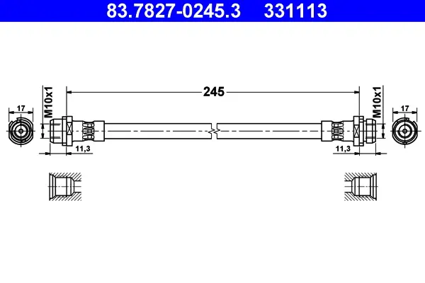 ATE 83.7827-0245.3 - Bremsschlauch Sofort Bestellen