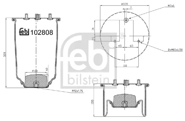 Nur Heute FEBI BILSTEIN 102808 - Federbalg, Luftfederung