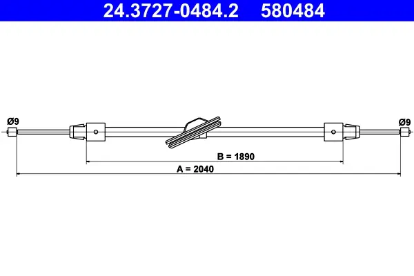 Neue Kollektion ATE 24.3727-0484.2 - Seilzug, Feststellbremse