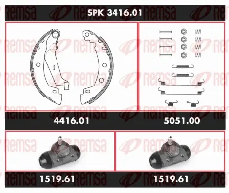 REMSA SPK 3416.01 - Bremsensatz, Trommelbremse - Super Precision Kit Schneller Versand