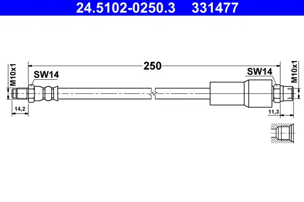 ATE 24.5102-0250.3 - Bremsschlauch Expressversand