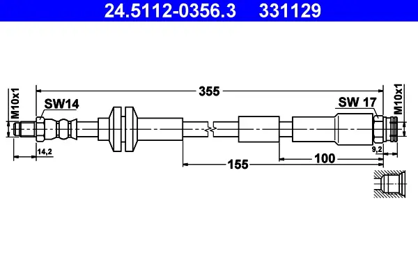 ATE 24.5112-0356.3 - Bremsschlauch Schneller Versand