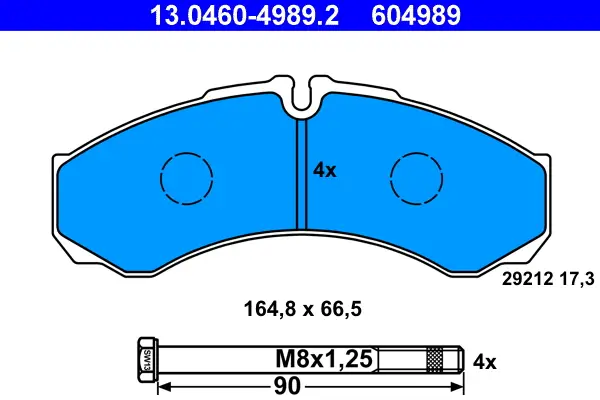 Knallerangebot ATE 13.0460-4989.2 - Bremsbelagsatz, Scheibenbremse