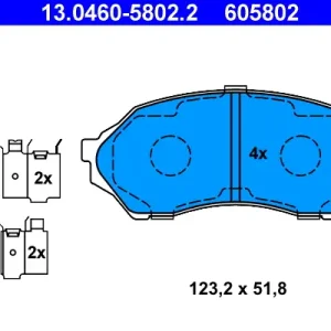 Neue Ware ATE 13.0460-5802.2 - Bremsbelagsatz, Scheibenbremse