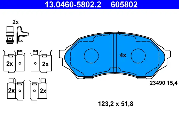 Neue Ware ATE 13.0460-5802.2 - Bremsbelagsatz, Scheibenbremse