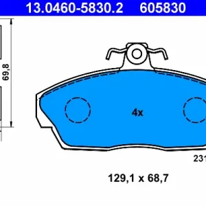 Wochenendangebot ATE 13.0460-5830.2 - Bremsbelagsatz, Scheibenbremse