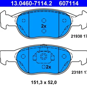ATE 13.0460-7114.2 - Bremsbelagsatz, Scheibenbremse Mega-Angebot