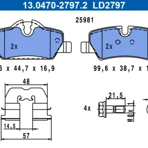 ATE 13.0470-2797.2 - Bremsbelagsatz, Scheibenbremse - ATE Ceramic Top-Angebot