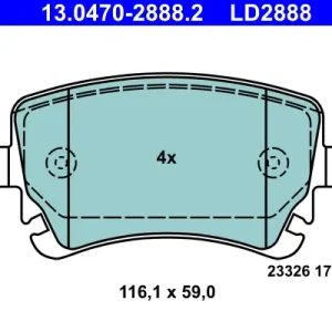 ATE 13.0470-2888.2 - Bremsbelagsatz, Scheibenbremse - ATE Ceramic Beliebt