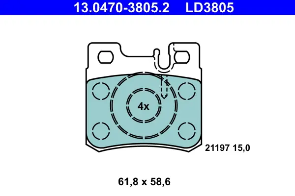 ATE 13.0470-3805.2 - Bremsbelagsatz, Scheibenbremse - ATE Ceramic Schnäppchen