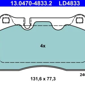 ATE 13.0470-4833.2 - Bremsbelagsatz, Scheibenbremse - ATE Ceramic Angebot