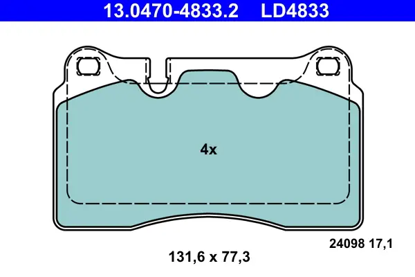 ATE 13.0470-4833.2 - Bremsbelagsatz, Scheibenbremse - ATE Ceramic Angebot