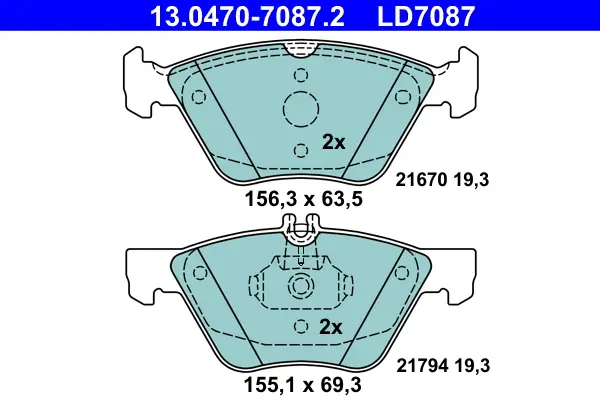 Sale ATE 13.0470-7087.2 - Bremsbelagsatz, Scheibenbremse - ATE Ceramic