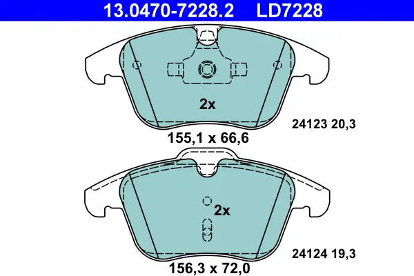 Finale Aktion ATE 13.0470-7228.2 - Bremsbelagsatz, Scheibenbremse - ATE Ceramic