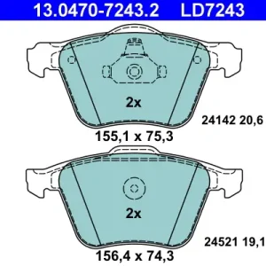 Aktuell ATE 13.0470-7243.2 - Bremsbelagsatz, Scheibenbremse - ATE Ceramic