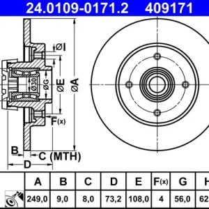 Top-Preis ATE 24.0109-0171.2 - Bremsscheibe