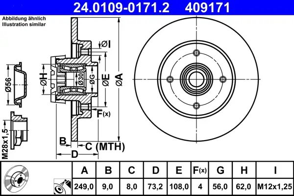 Top-Preis ATE 24.0109-0171.2 - Bremsscheibe
