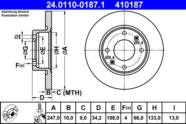 Must-Have ATE 24.0110-0187.1 - Bremsscheibe
