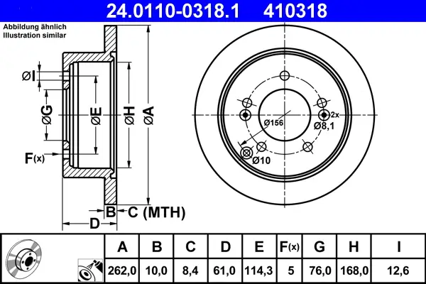 ATE 24.0110-0318.1 - Bremsscheibe Kracherpreis