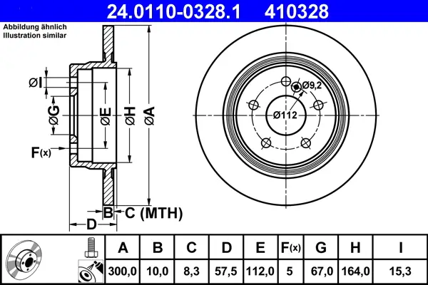 ATE 24.0110-0328.1 - Bremsscheibe Sale