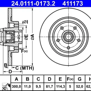 Saisonangebot ATE 24.0111-0173.2 - Bremsscheibe