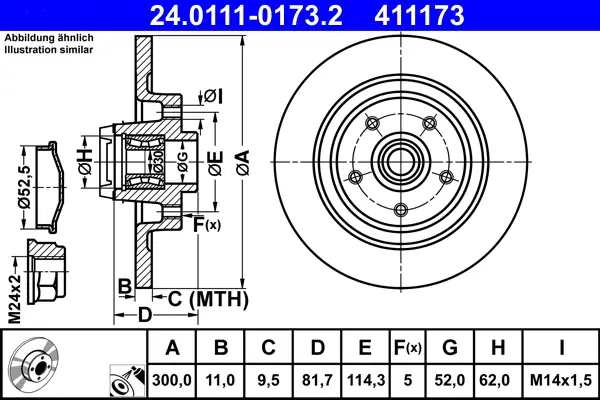 Saisonangebot ATE 24.0111-0173.2 - Bremsscheibe
