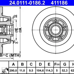 Online Kaufen ATE 24.0111-0186.2 - Bremsscheibe