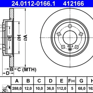 Aktuell ATE 24.0112-0166.1 - Bremsscheibe