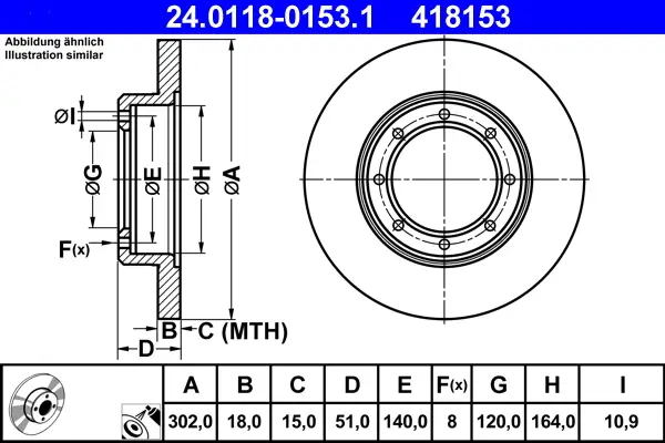 ATE 24.0118-0153.1 - Bremsscheibe Bestpreis