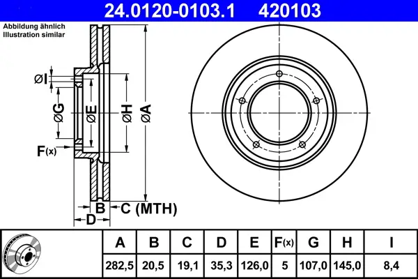 ATE 24.0120-0103.1 - Bremsscheibe Ausverkauf