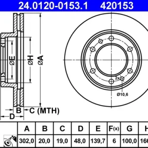 Schnäppchen ATE 24.0120-0153.1 - Bremsscheibe