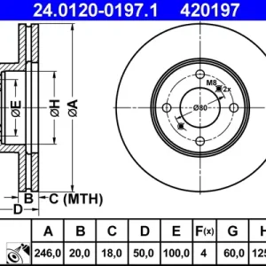 Preiswert ATE 24.0120-0197.1 - Bremsscheibe