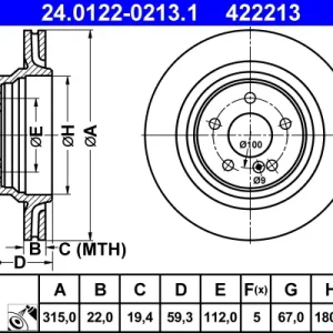 Sonderangebot ATE 24.0122-0213.1 - Bremsscheibe