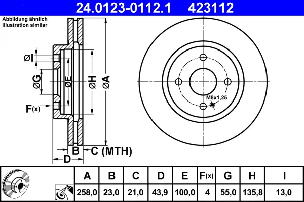 ATE 24.0123-0112.1 - Bremsscheibe Sofort Bestellen